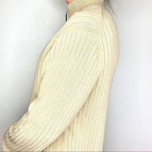 GH Bass Earth 100% Cotton, Half Zipper Front, Ribbed, Sweater. - Picture 5 of 14